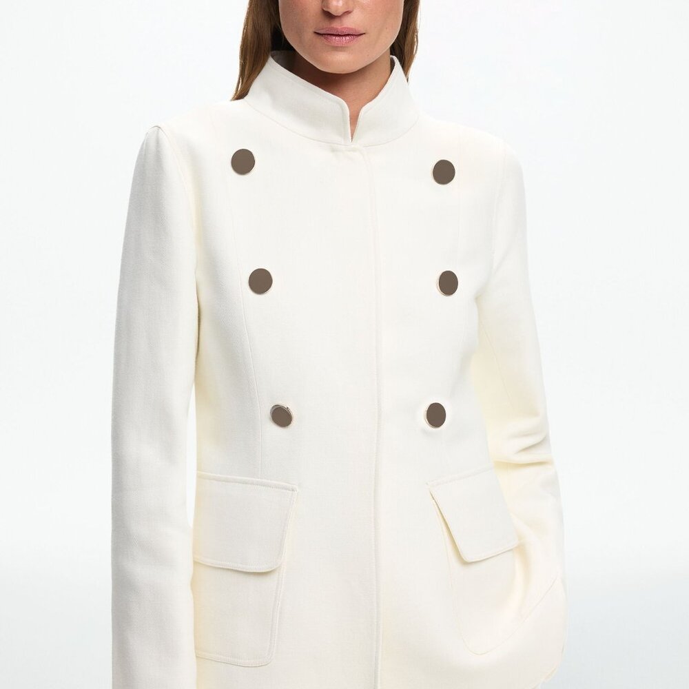 CH Carolina Herrera white/pale ivory Linen Jacket Size Medium